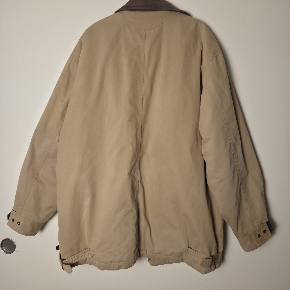 Woolrich Mens Khaki Heavy Warm Heritage Barn Chore Coat Flannel Lined Size L - Picture 8 of 11